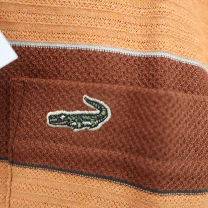 Crocodile(クロコダイル) 長袖ポロシャツ ブラウンボーダー メンズ L B