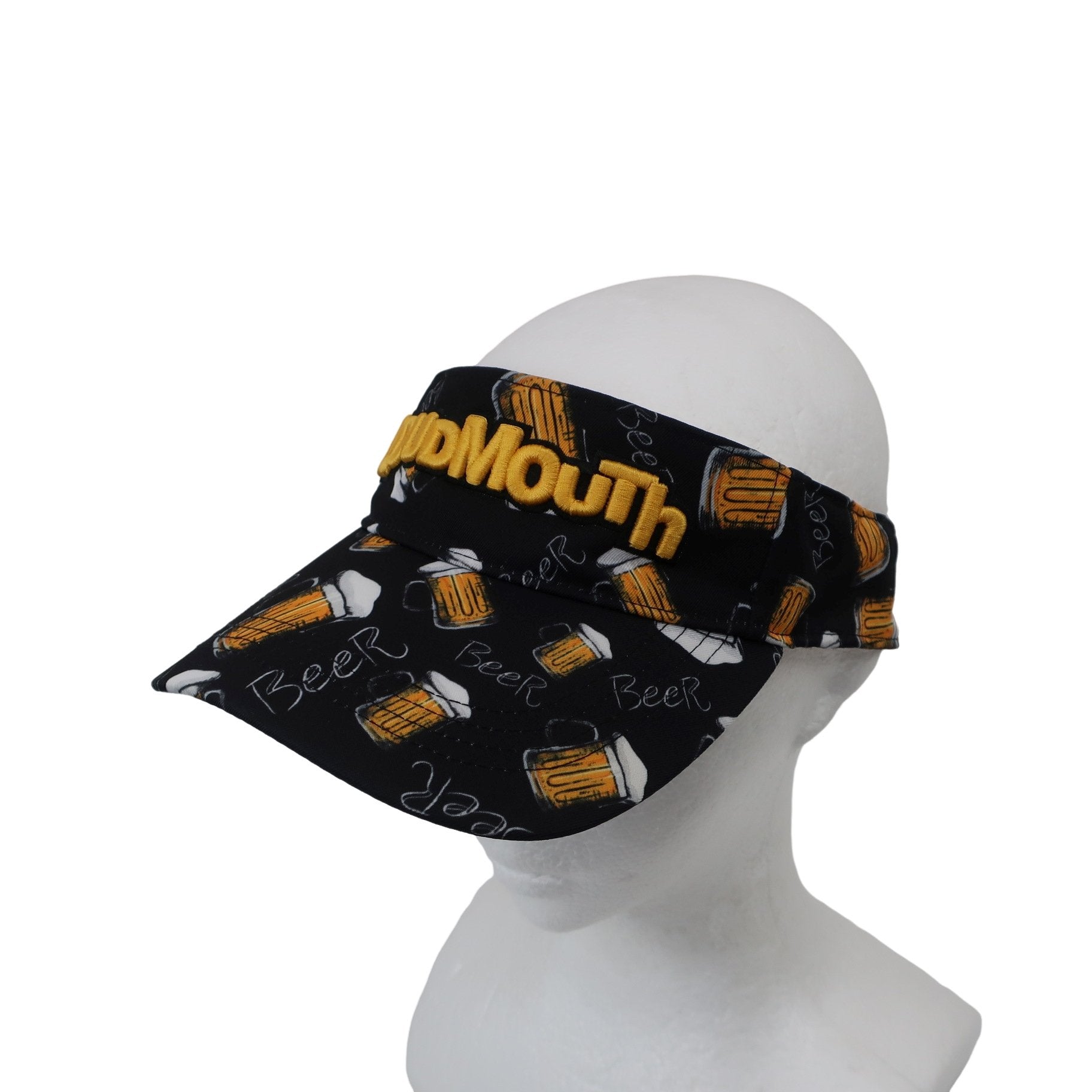 LOUDMOUTH(ラウドマウス) サンバイザー 黒ビール柄 レディース フリーサイズ B