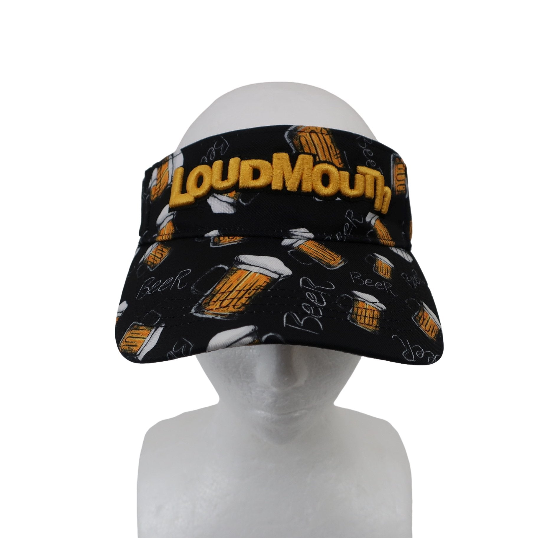 LOUDMOUTH(ラウドマウス) サンバイザー 黒ビール柄 レディース フリーサイズ B