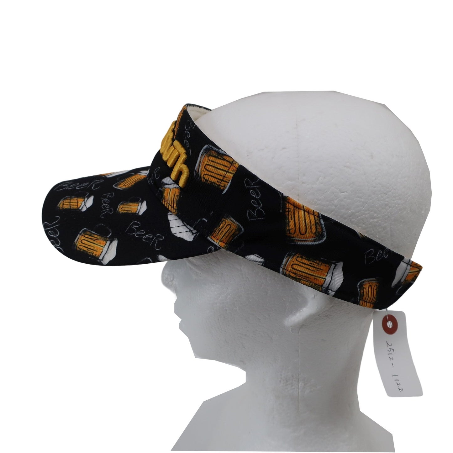 LOUDMOUTH(ラウドマウス) サンバイザー 黒ビール柄 レディース フリーサイズ B