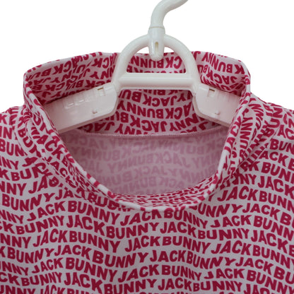 Jack Bunny(ジャックバニー) ハイネックシャツ 白赤ロゴ文字柄 メンズ 5 262-2166323 A