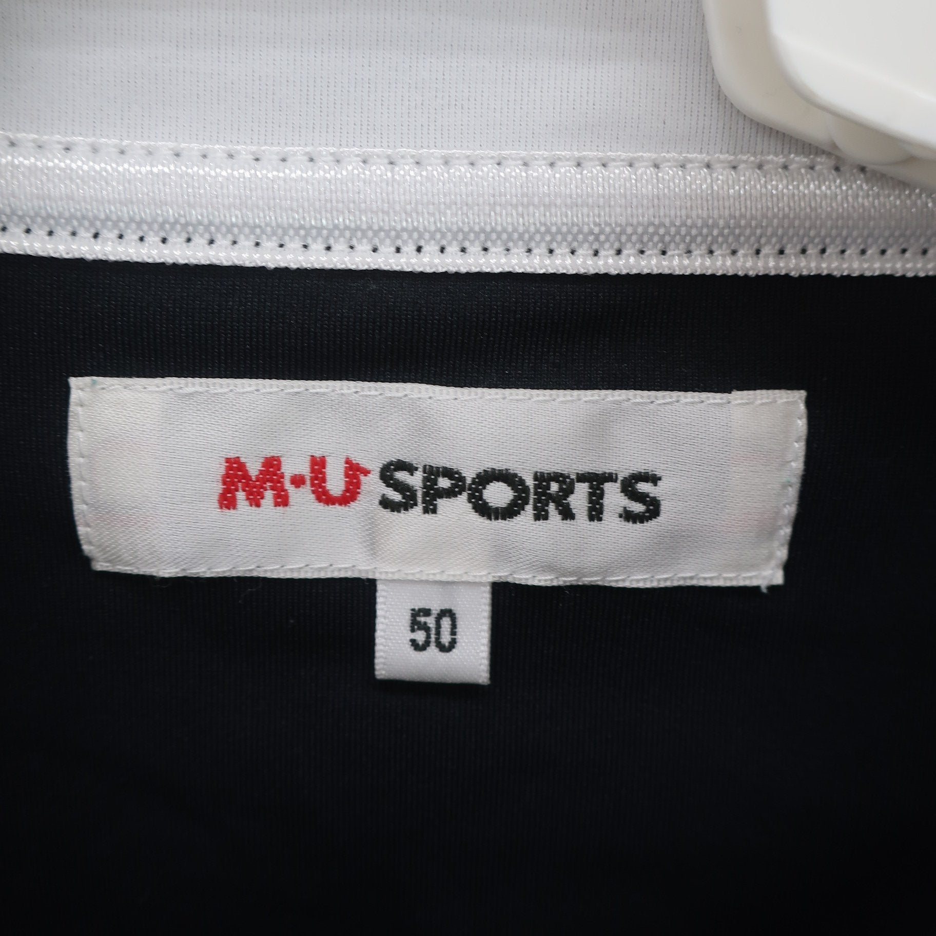M.U SPORTS(エムユースポーツ) ハーフジップシャツ 白黒 メンズ 50 A