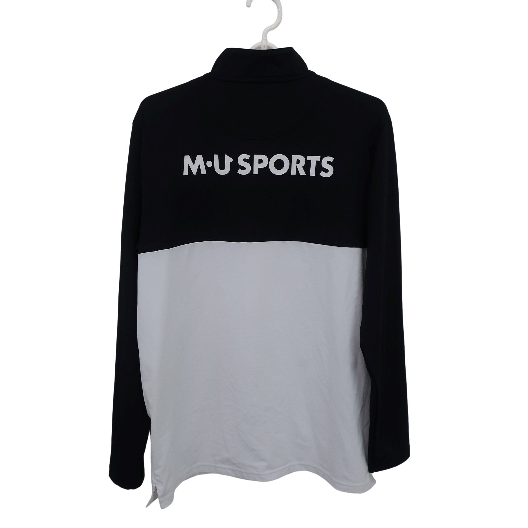 M.U SPORTS(エムユースポーツ) ハーフジップシャツ 白黒 メンズ 50 A