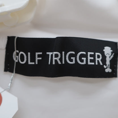 GOLF TRIGGER 半袖モックネックシャツ 白黒 メンズ L MAMN06 B