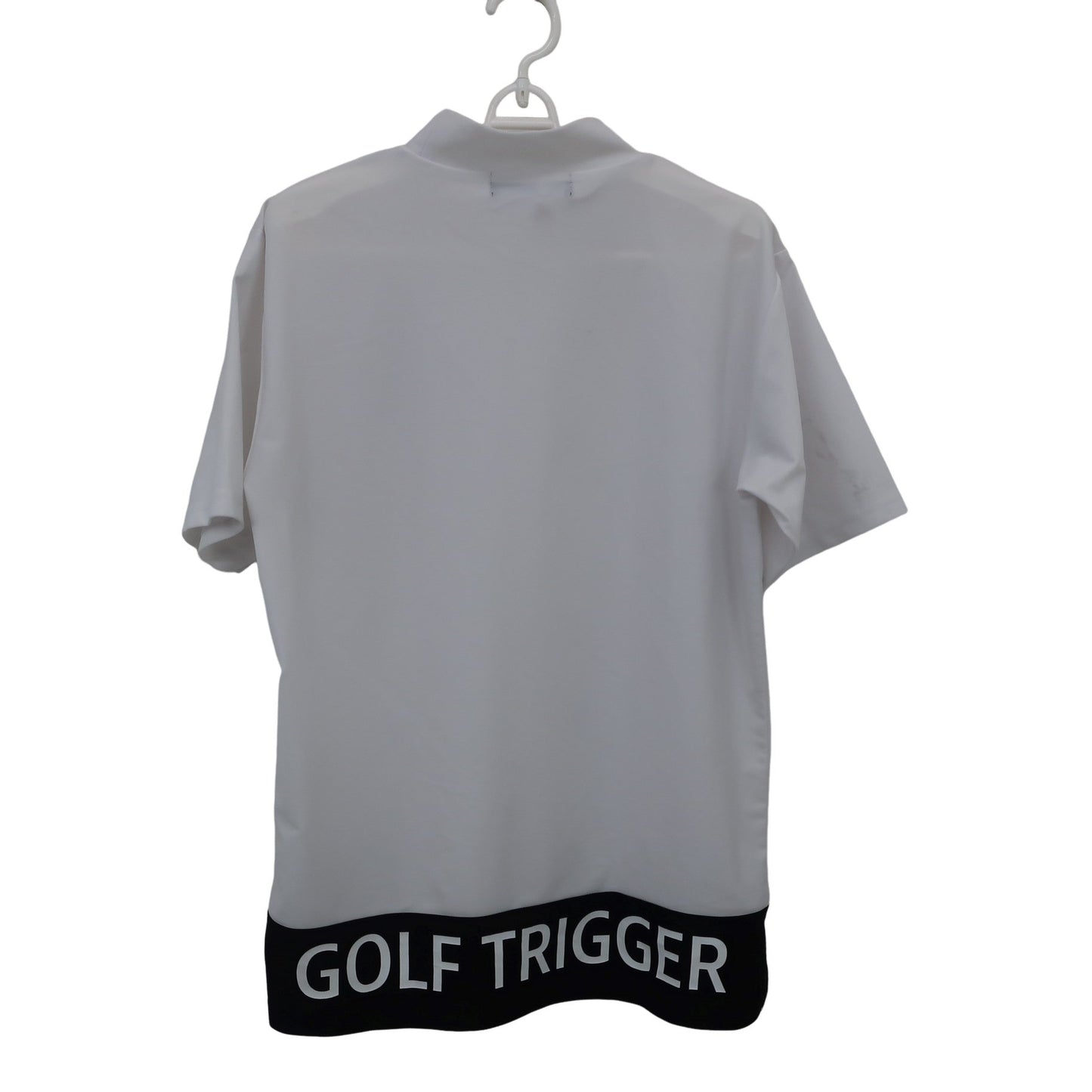 GOLF TRIGGER 半袖モックネックシャツ 白黒 メンズ L MAMN06 B