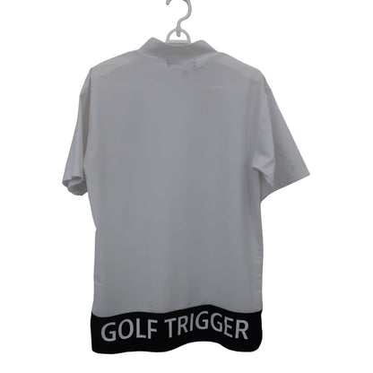 GOLF TRIGGER 半袖モックネックシャツ 白黒 メンズ L MAMN06 B