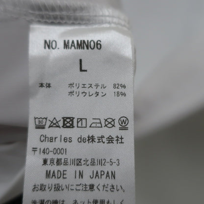 GOLF TRIGGER 半袖モックネックシャツ 白黒 メンズ L MAMN06 B