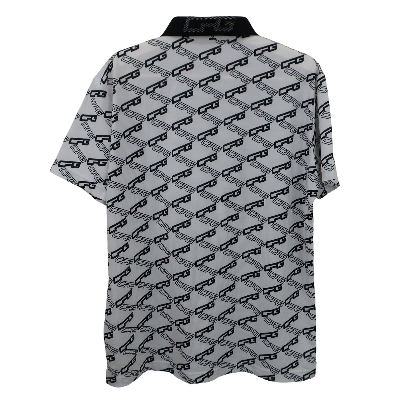 CPG GOLF(シーピージーゴルフ) ポロシャツ 白黒ロゴ総柄 メンズ 3 2109-22109 B