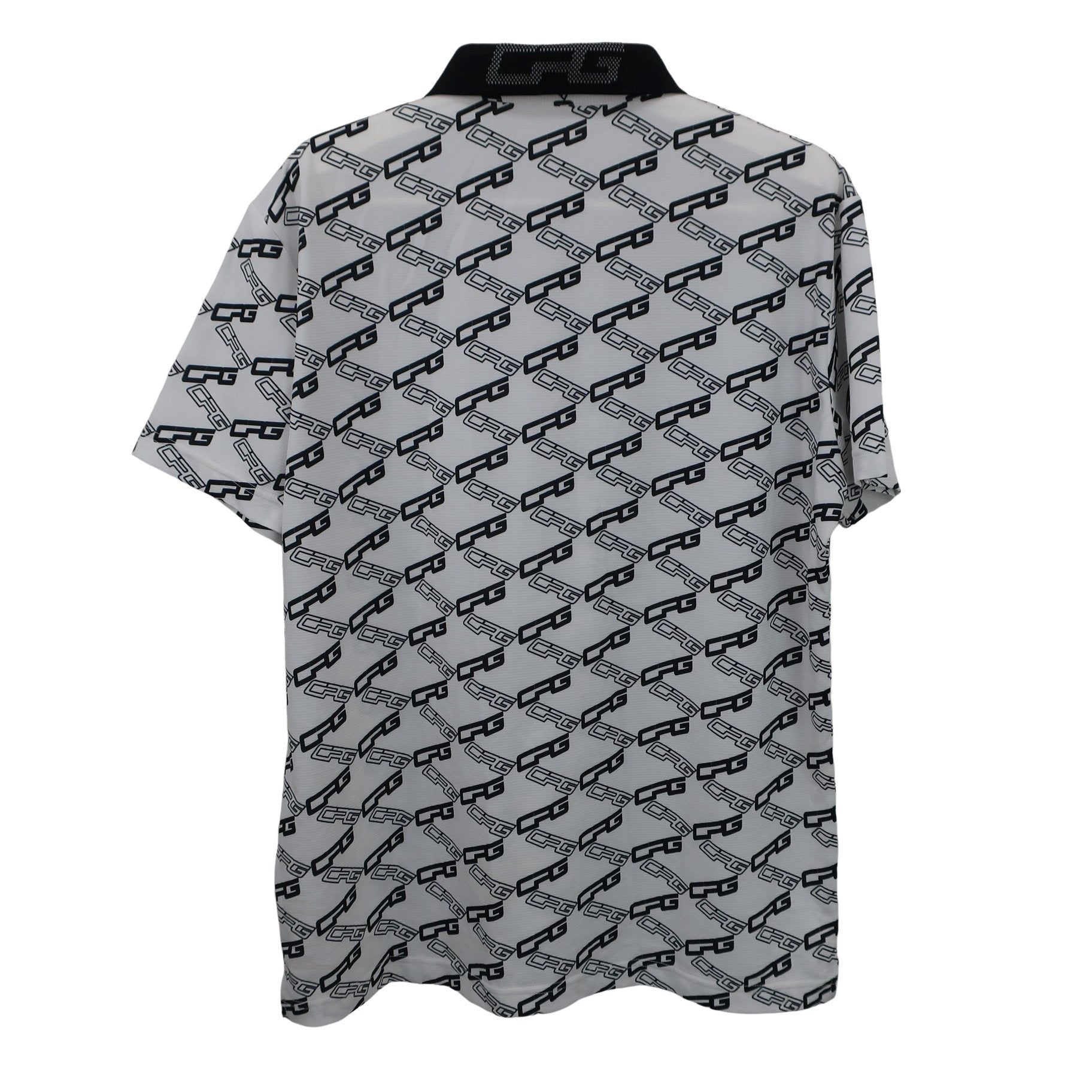 CPG GOLF(シーピージーゴルフ) ポロシャツ 白黒ロゴ総柄 メンズ 3 2109-22109 B