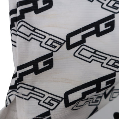 CPG GOLF(シーピージーゴルフ) ポロシャツ 白黒ロゴ総柄 メンズ 3 2109-22109 B
