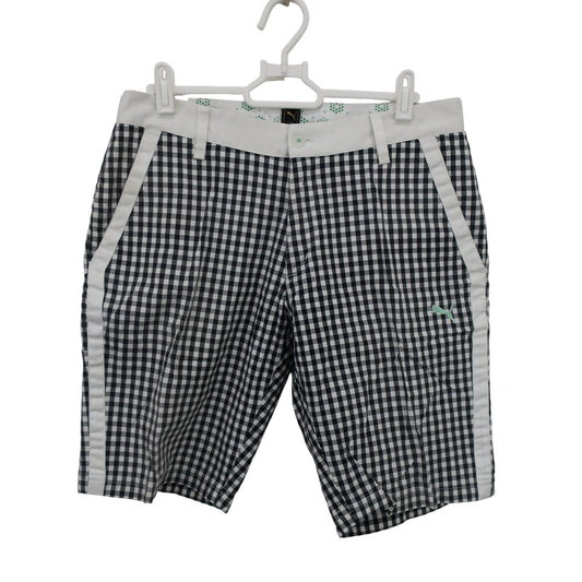 PUMA GOLF(プーマゴルフ) ハーフパンツ 白黒チェック メンズ A