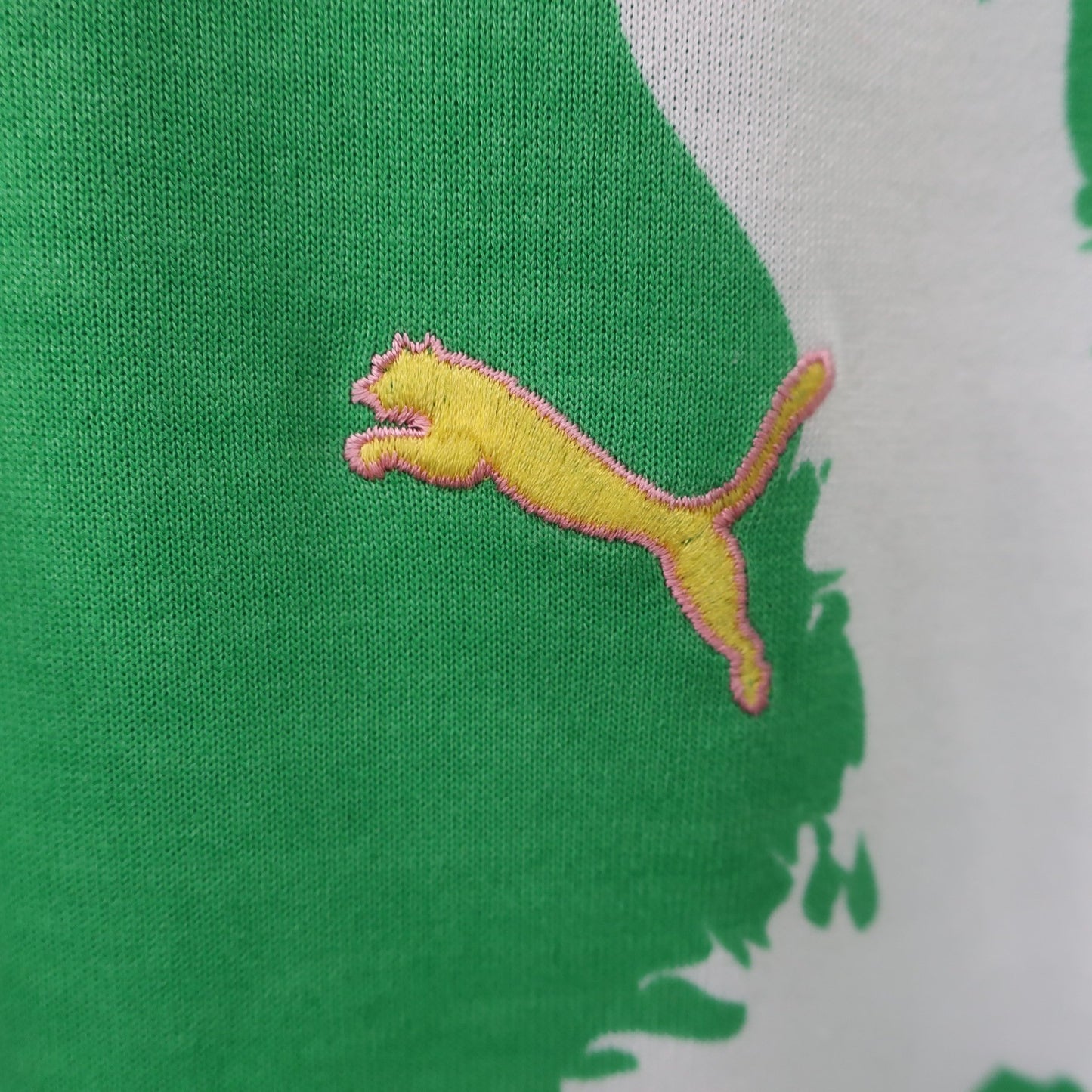 PUMA GOLF(プーマゴルフ) ポロシャツ 緑白総柄 メンズ L B