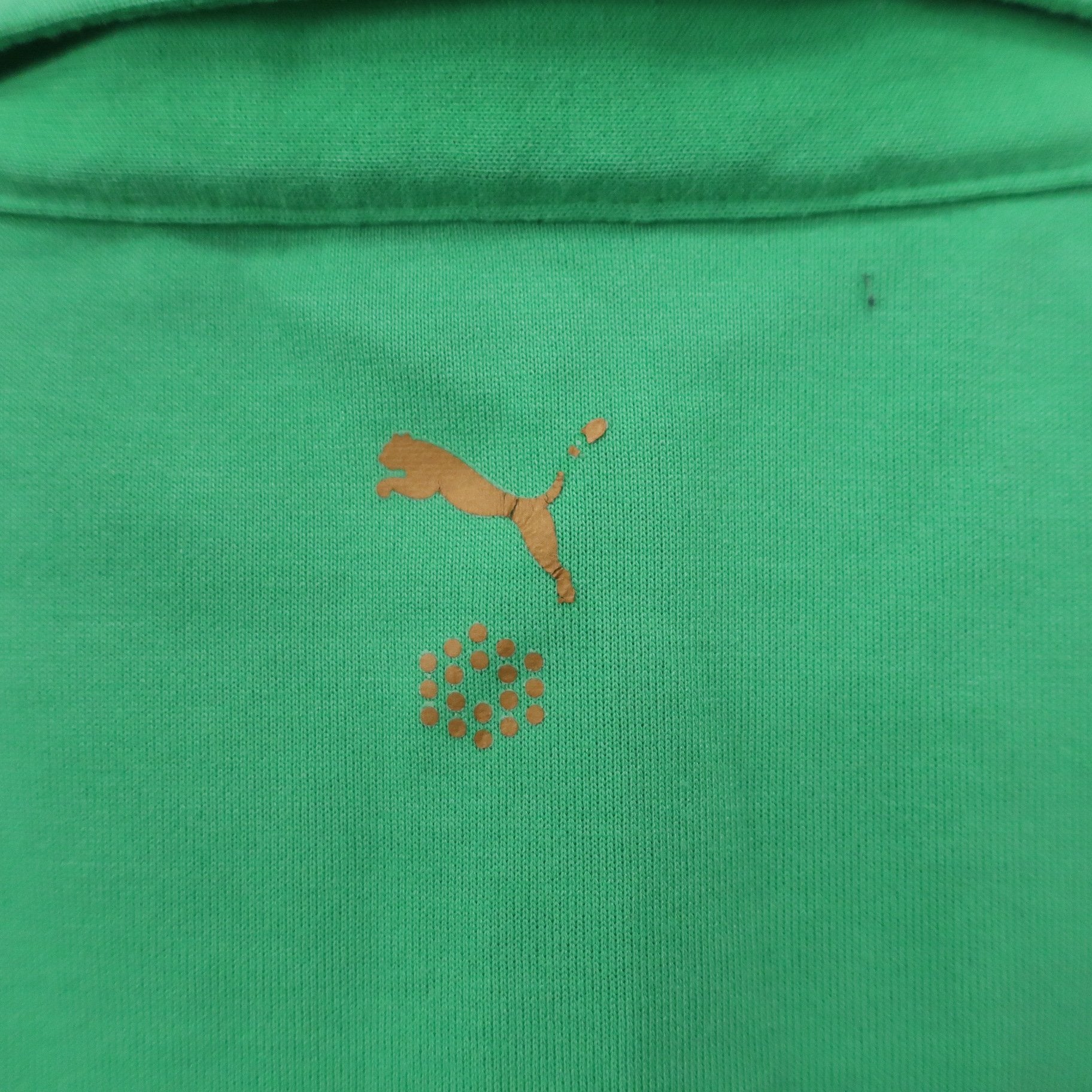 PUMA GOLF(プーマゴルフ) ポロシャツ 緑白総柄 メンズ L B