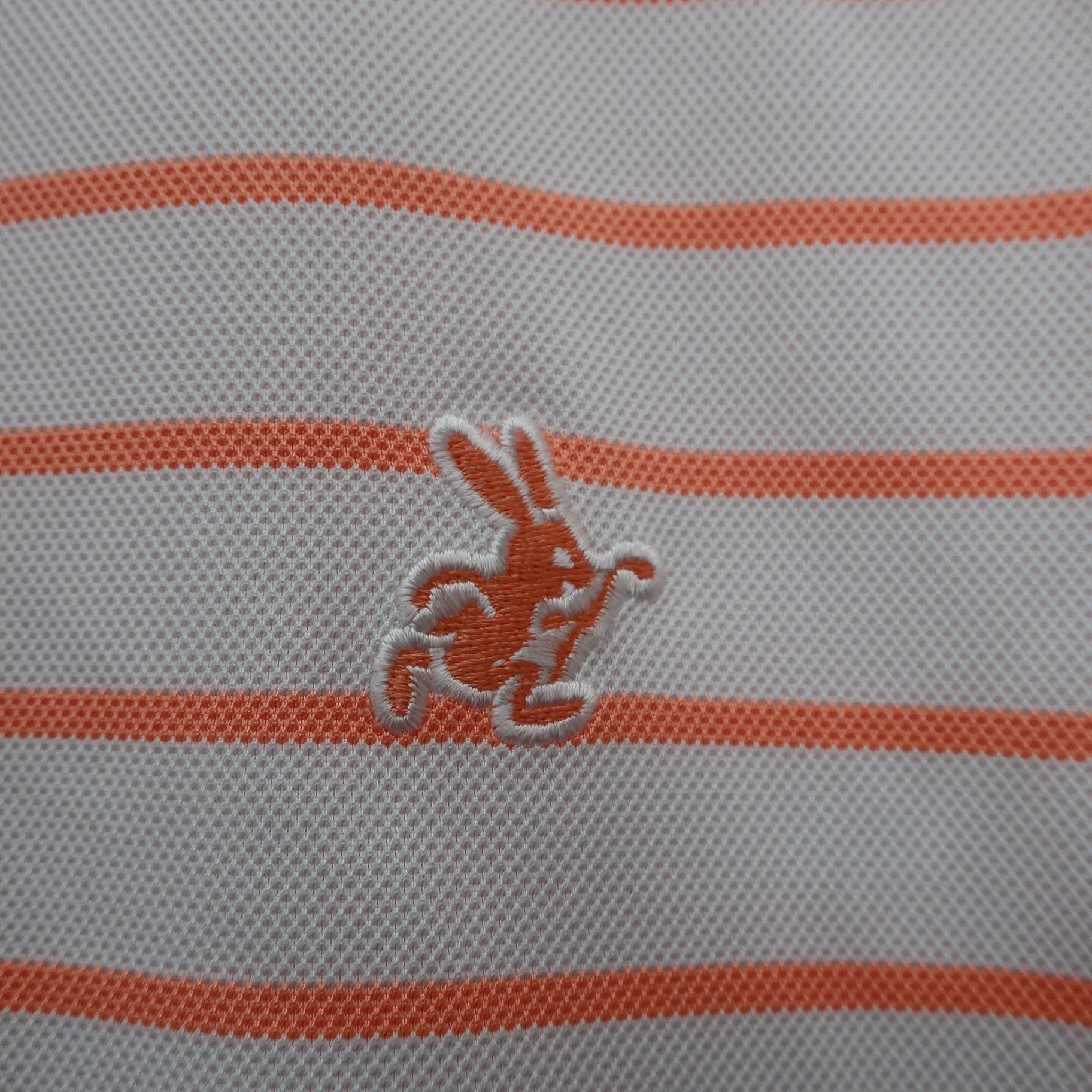 Jack Bunny(ジャックバニー) ポロシャツ 白サーモンピンクボーダー メンズ 6 262-0260669 A