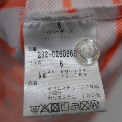 Jack Bunny(ジャックバニー) ポロシャツ 白サーモンピンクボーダー メンズ 6 262-0260669 A