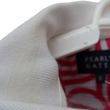 PEARLY GATES(パーリーゲイツ) ノースリーブポロシャツ 白ピンク総柄 レディース 0 055-9160426 B
