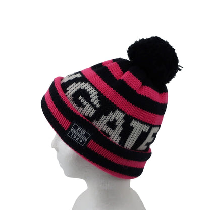 PEARLY GATES(パーリーゲイツ) ニット帽 ピンク黒ボーダー レディース フリーサイズ B