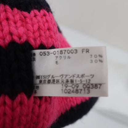 PEARLY GATES(パーリーゲイツ) ニット帽 ピンク黒ボーダー レディース フリーサイズ B
