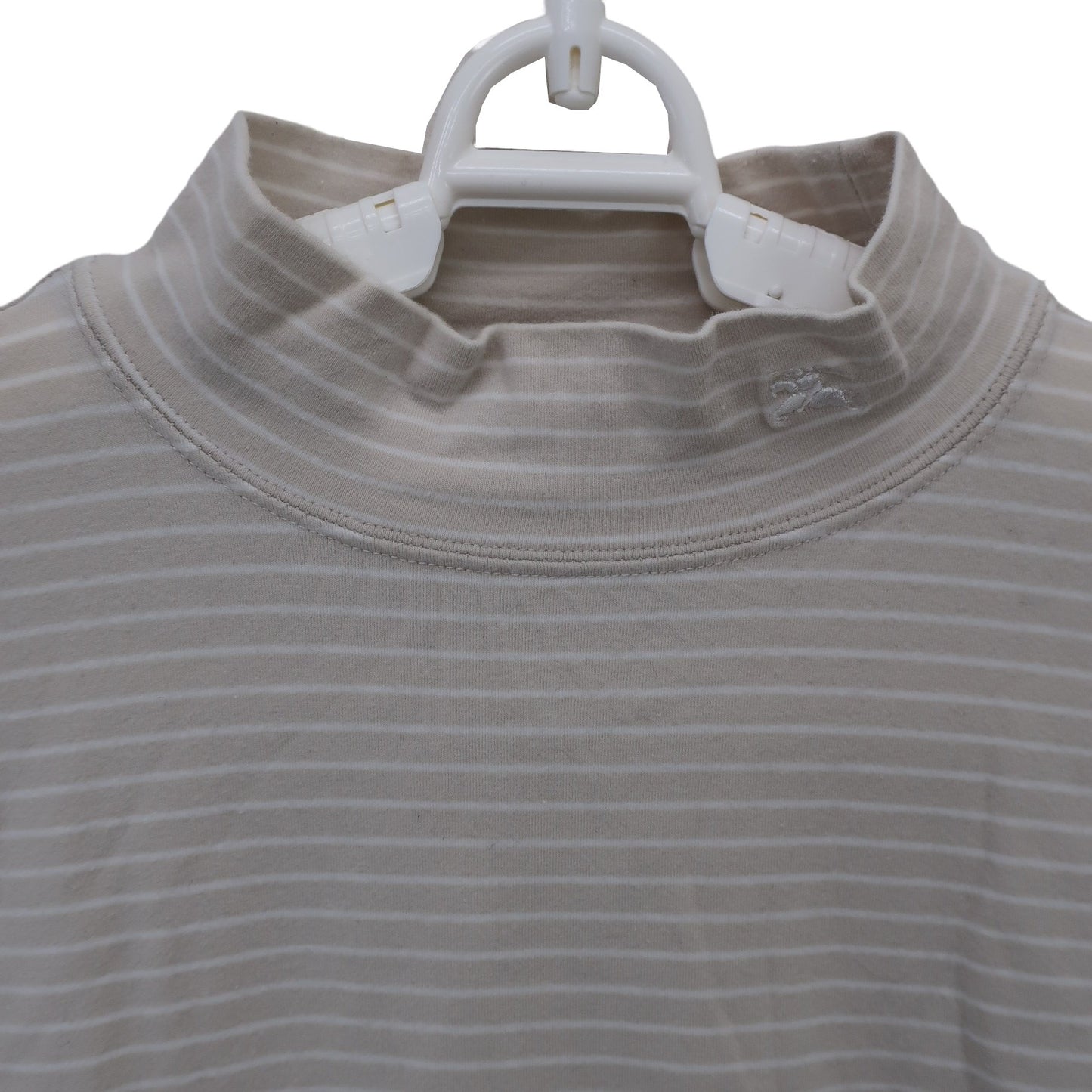 BURBERRY GOLF(バーバリーゴルフ) ハイネックシャツ ベージュ白ボーダー メンズ L B