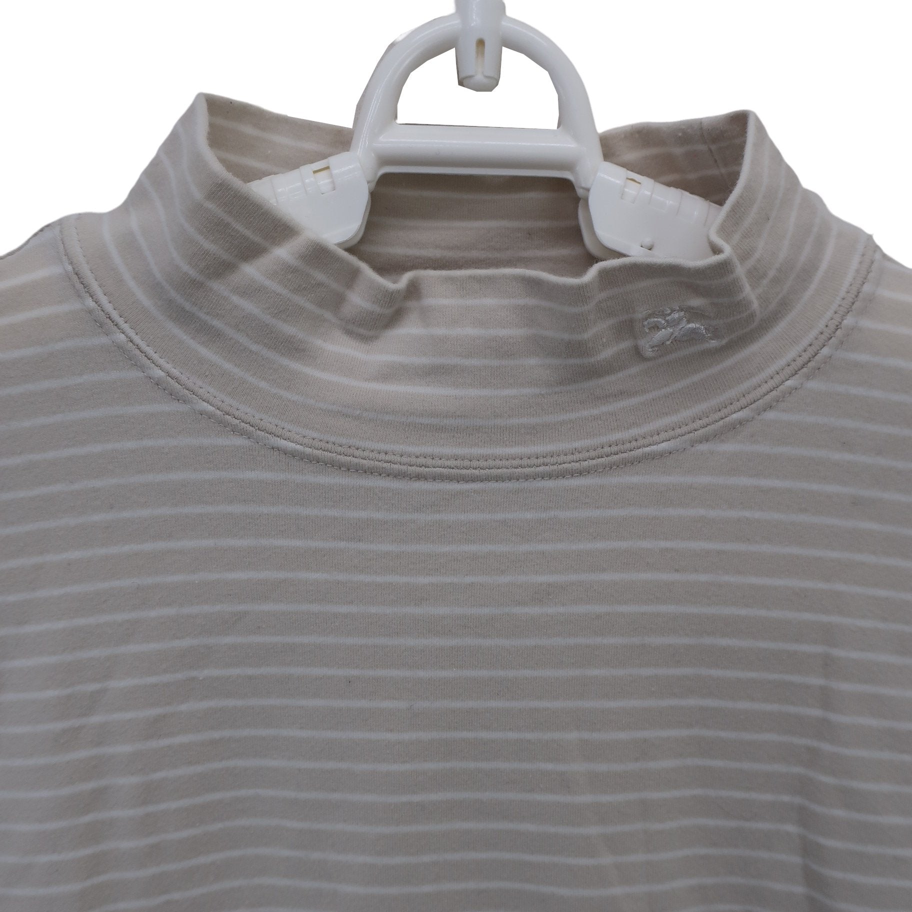 BURBERRY GOLF(バーバリーゴルフ) ハイネックシャツ ベージュ白ボーダー メンズ L B