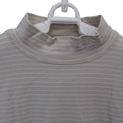 BURBERRY GOLF(バーバリーゴルフ) ハイネックシャツ ベージュ白ボーダー メンズ L B