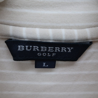 BURBERRY GOLF(バーバリーゴルフ) ハイネックシャツ ベージュ白ボーダー メンズ L B