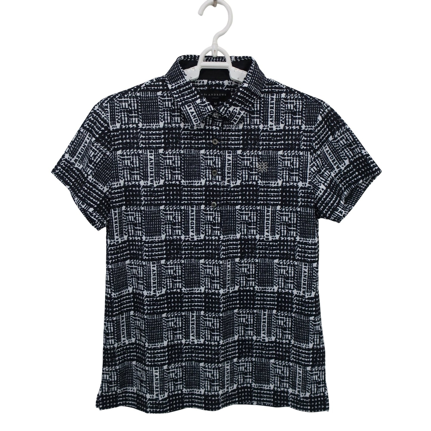 St ANDREWS(セントアンドリュース) ポロシャツ 白黒総柄 レディース M 043-4260706 N