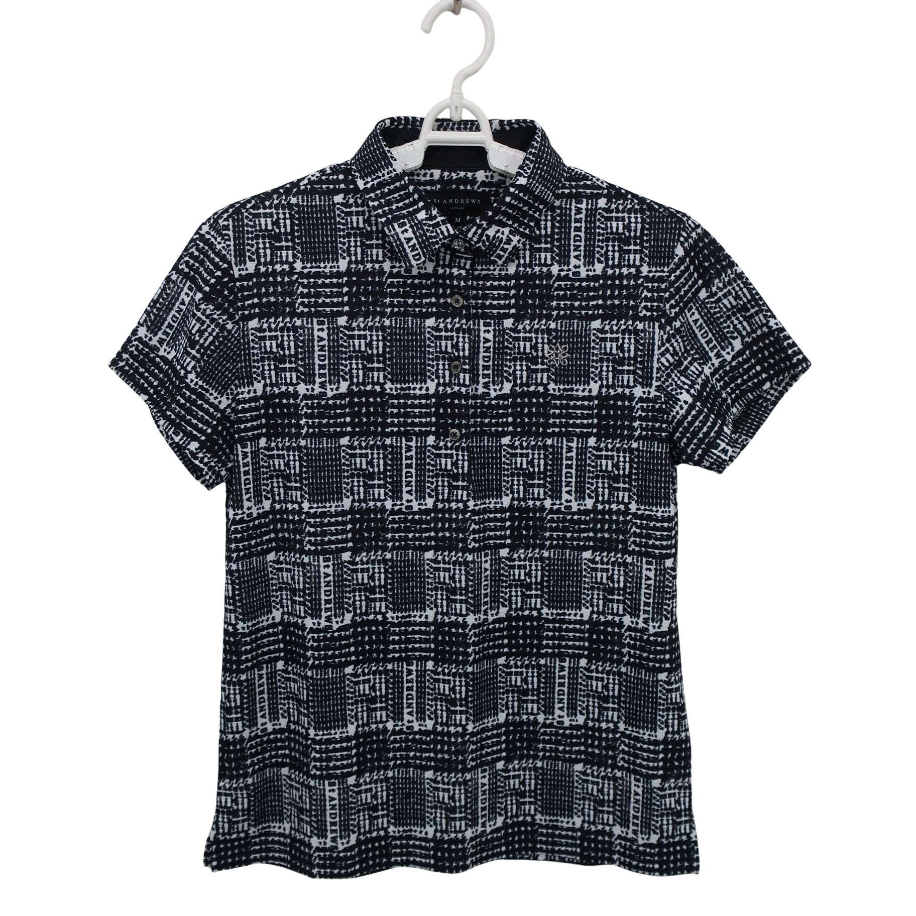 St ANDREWS(セントアンドリュース) ポロシャツ 白黒総柄 レディース M 043-4260706 N
