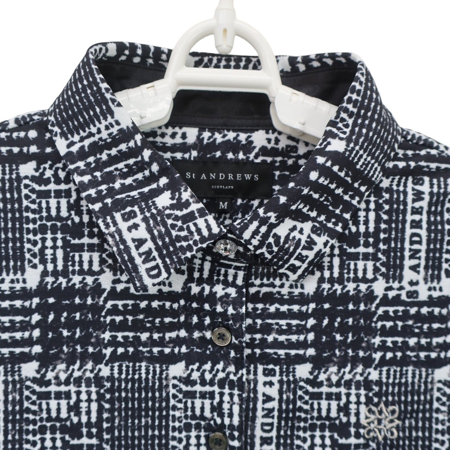 St ANDREWS(セントアンドリュース) ポロシャツ 白黒総柄 レディース M 043-4260706 N