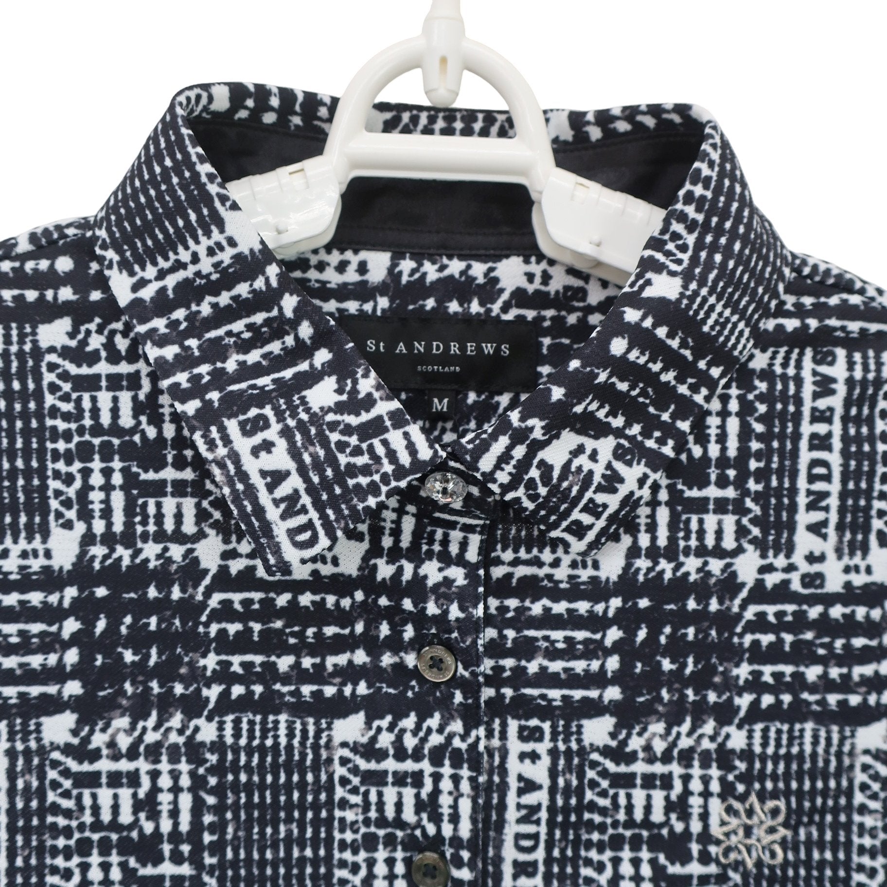 St ANDREWS(セントアンドリュース) ポロシャツ 白黒総柄 レディース M 043-4260706 N