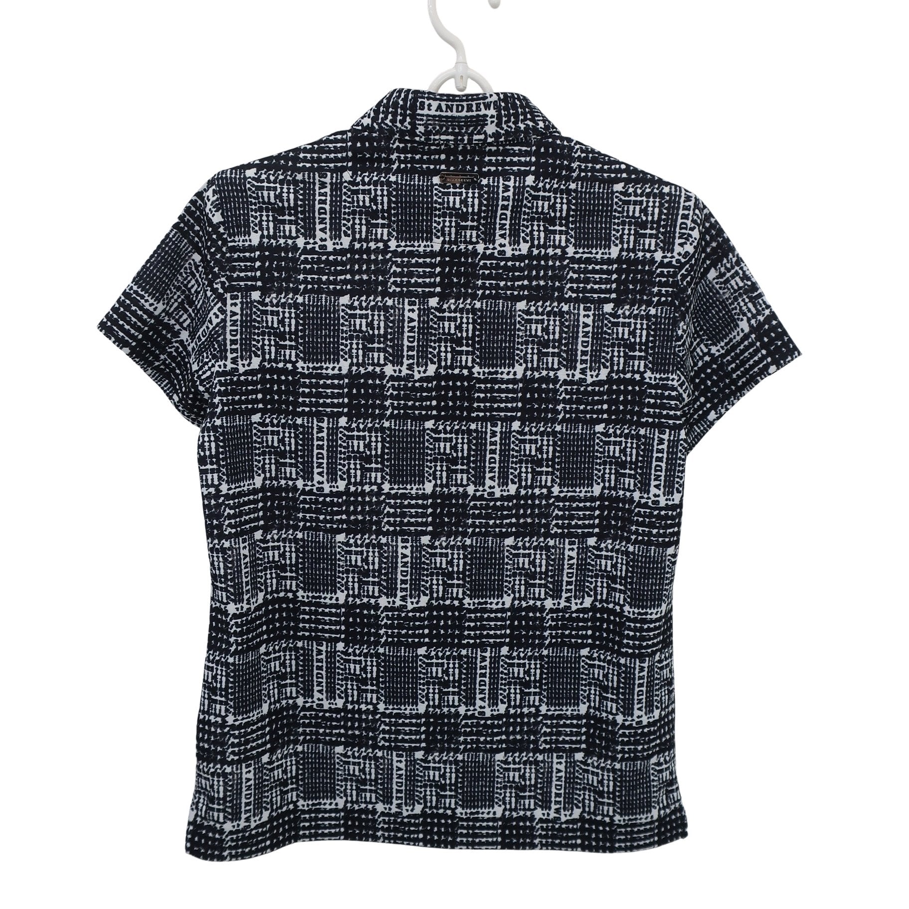 St ANDREWS(セントアンドリュース) ポロシャツ 白黒総柄 レディース M 043-4260706 N