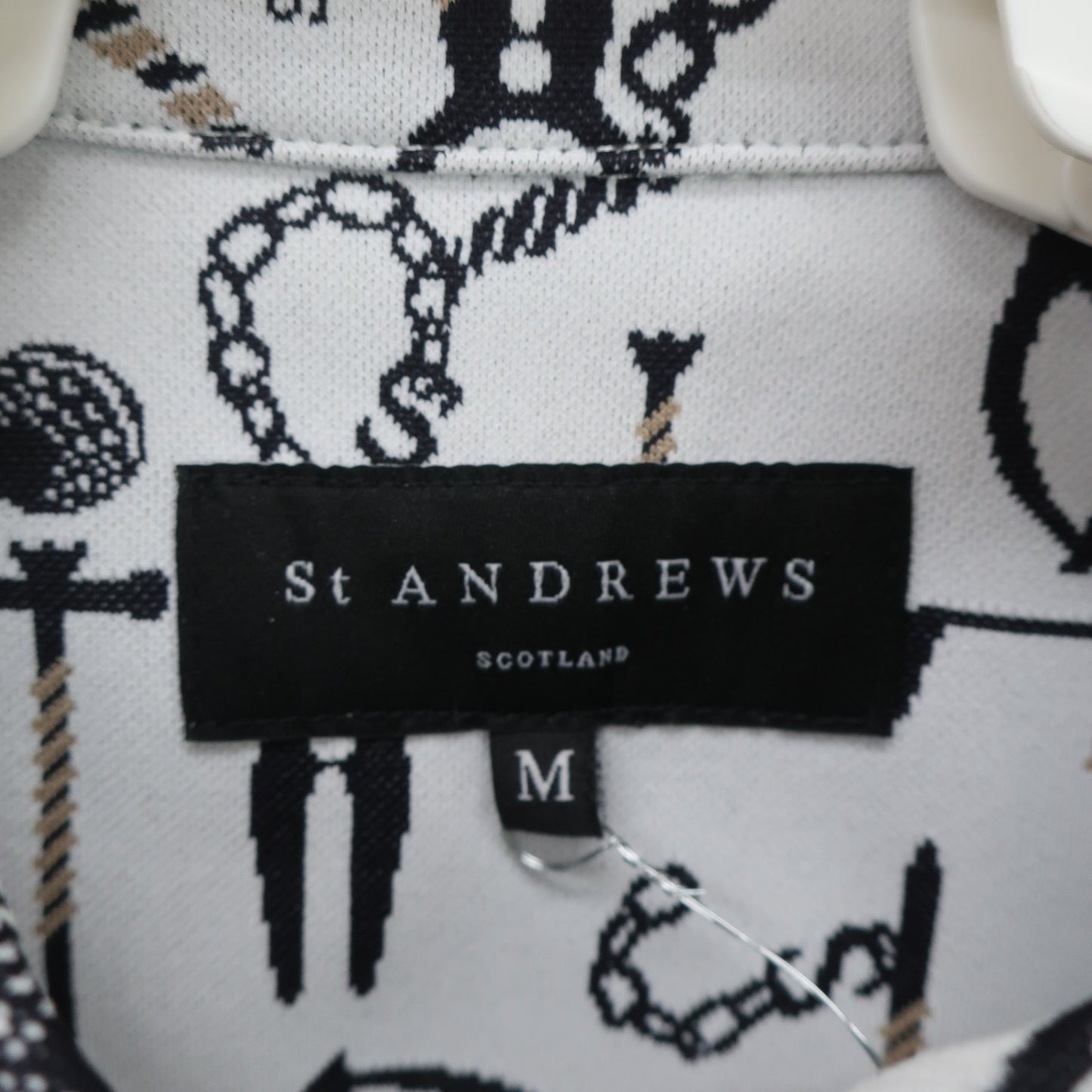 St ANDREWS(セントアンドリュース) ポロシャツ 白黒総柄 レディース M 043-4160306 A