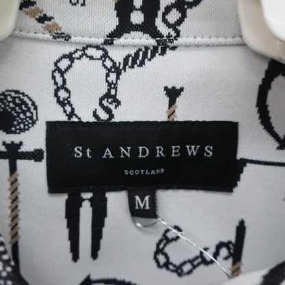 St ANDREWS(セントアンドリュース) ポロシャツ 白黒総柄 レディース M 043-4160306 A
