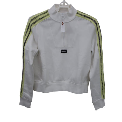 adidas(アディダス) ハーフジップトレーナー 白 レディース S A
