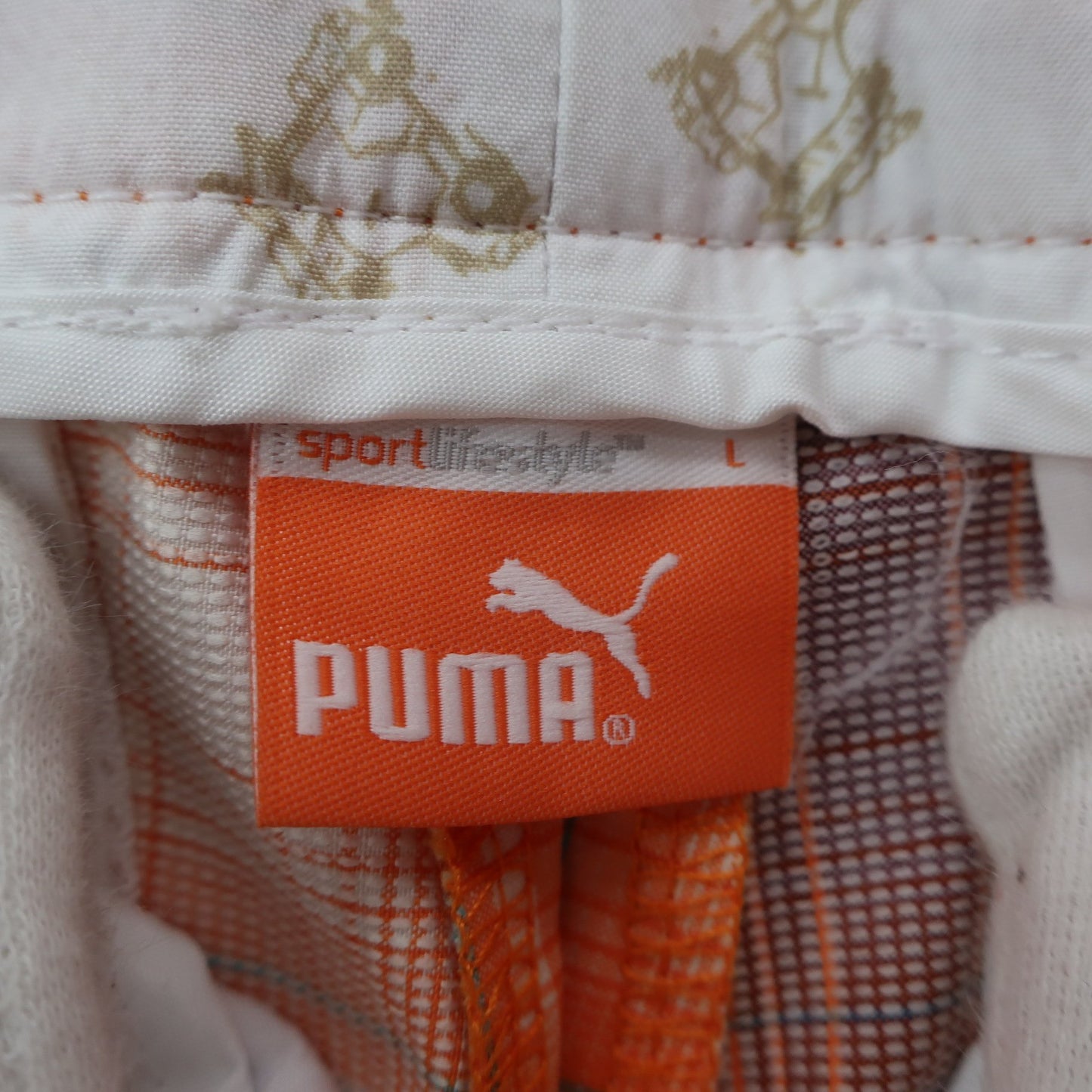PUMA GOLF(プーマゴルフ) ハーフパンツ オレンジチェック メンズ L A