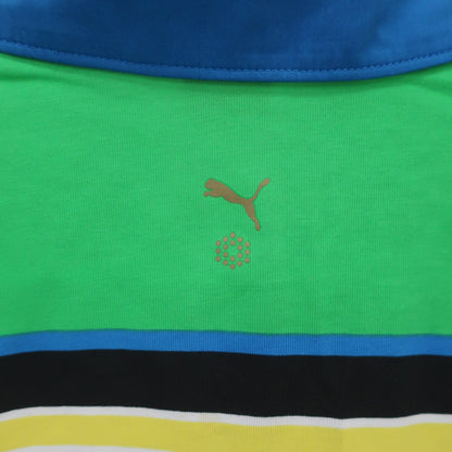 PUMA GOLF(プーマゴルフ) ポロシャツ 水色白ボーダー メンズ L A