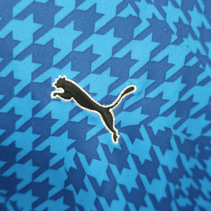 PUMA GOLF(プーマゴルフ) ポロシャツ 水色千鳥柄 メンズ M A