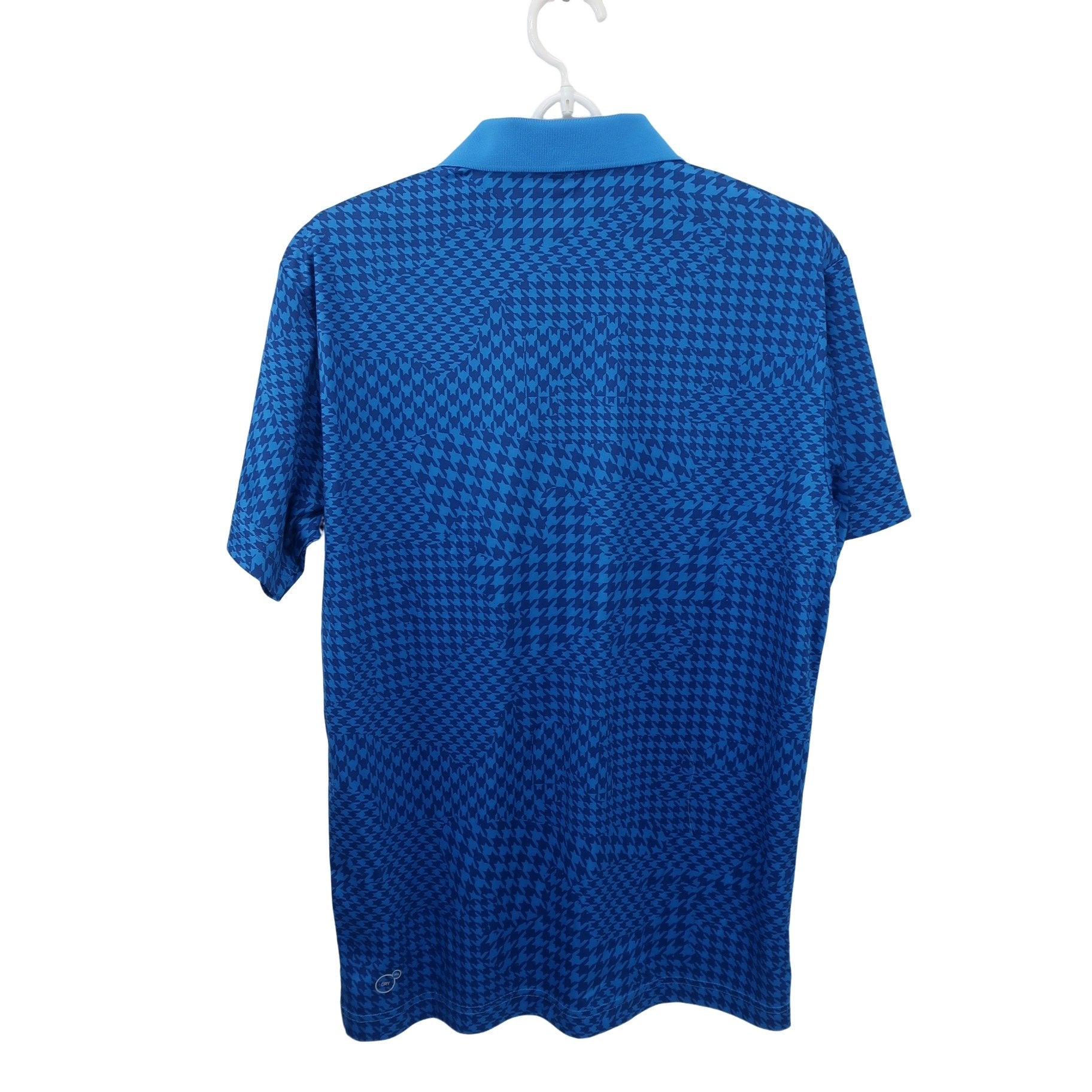 PUMA GOLF(プーマゴルフ) ポロシャツ 水色千鳥柄 メンズ M A