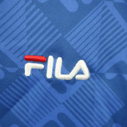 FILA GOLF(フィラゴルフ) ハーフジップポロシャツ 青系総柄 メンズ M A