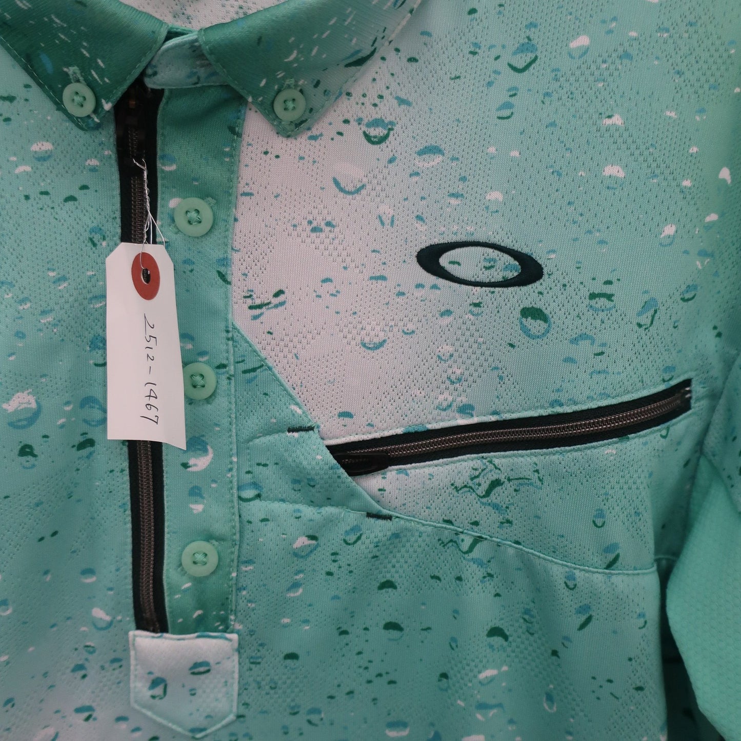 OAKLEY(オークリー) ハーフジップポロシャツ 緑総柄 メンズ M A