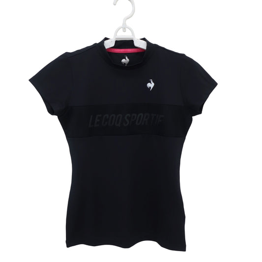 le coq sportif(ルコックスポルティフ) 半袖モックネックシャツ 黒 レディース S A