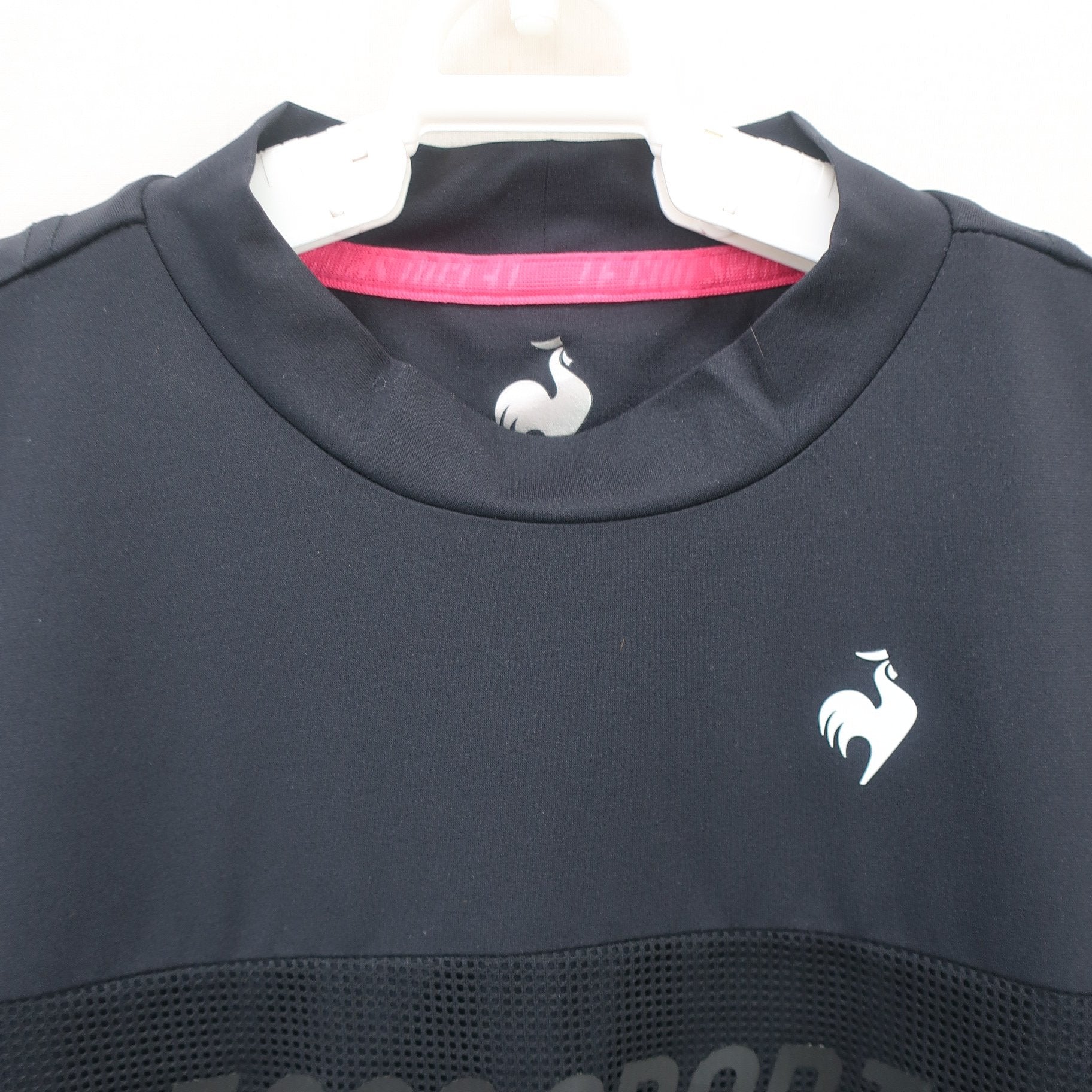 le coq sportif(ルコックスポルティフ) 半袖モックネックシャツ 黒 レディース S A