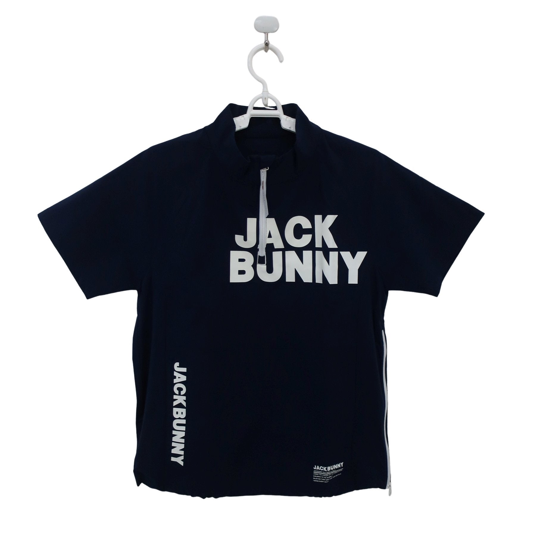Jack Bunny(ジャックバニー) 半袖ハーフジップシャツ ネイビー レディース 0 263-2121308 A
