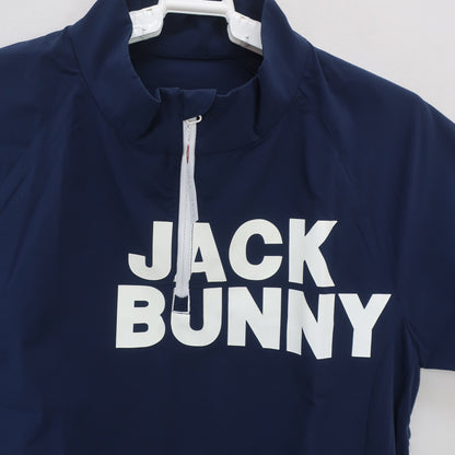 Jack Bunny(ジャックバニー) 半袖ハーフジップシャツ ネイビー レディース 0 263-2121308 A