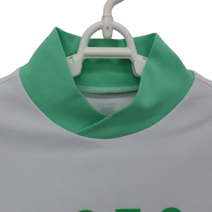 DESCENTE(デサント) 半袖モックネックシャツ 白ミントグリーン レディース M A