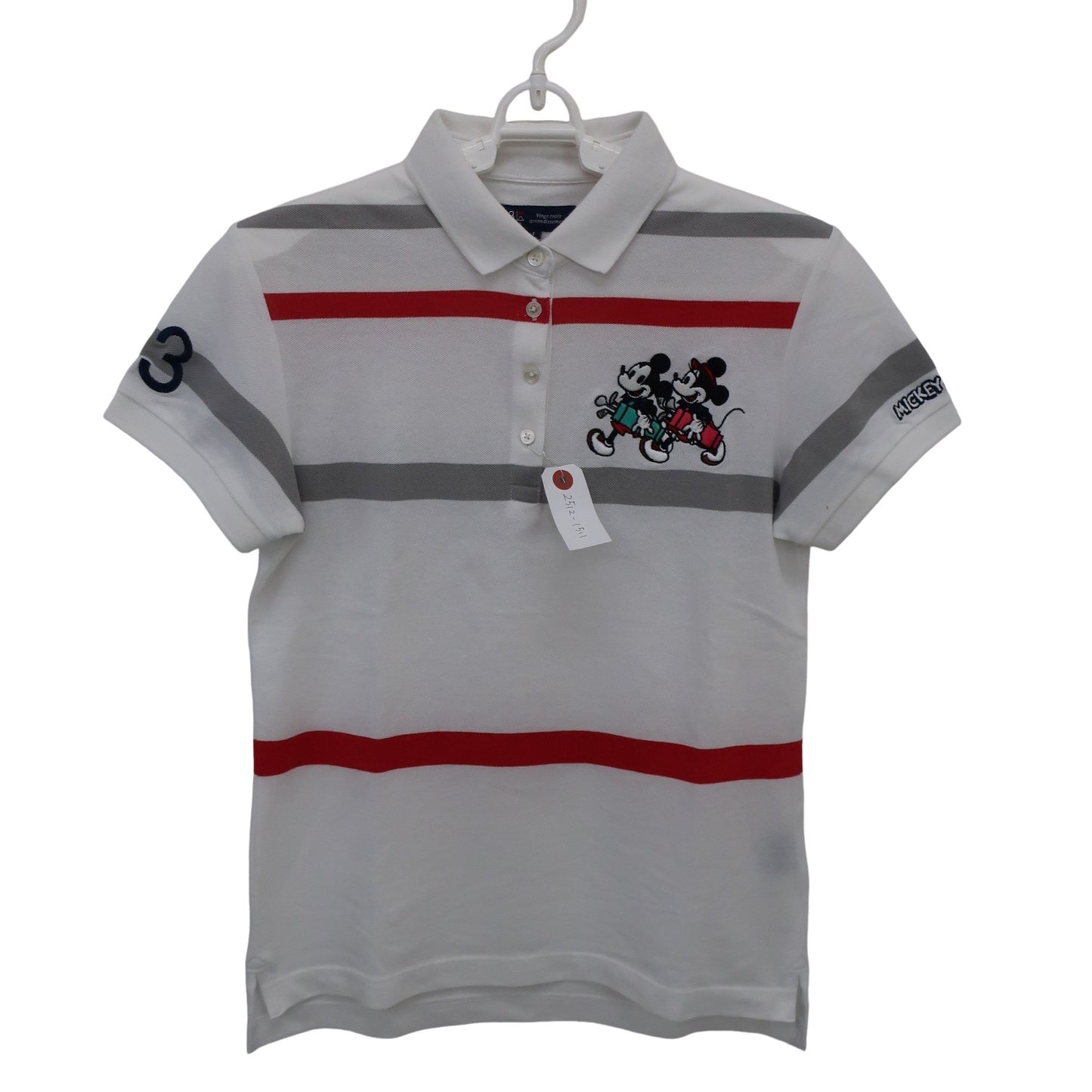 23区 GOLF(23区ゴルフ) ポロシャツ 白グレー赤ボーダー レディース 1 B