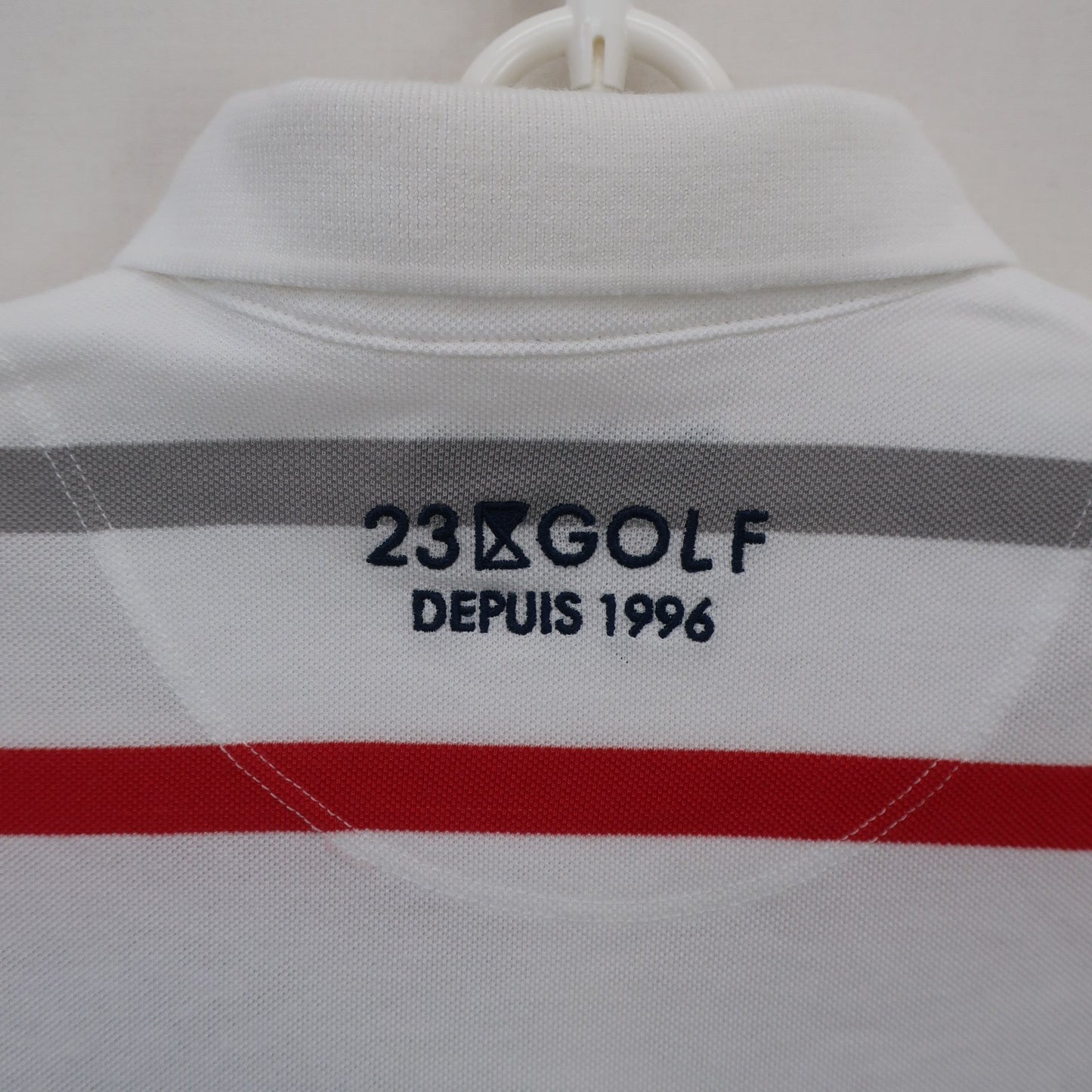 23区 GOLF(23区ゴルフ) ポロシャツ 白グレー赤ボーダー レディース 1 B