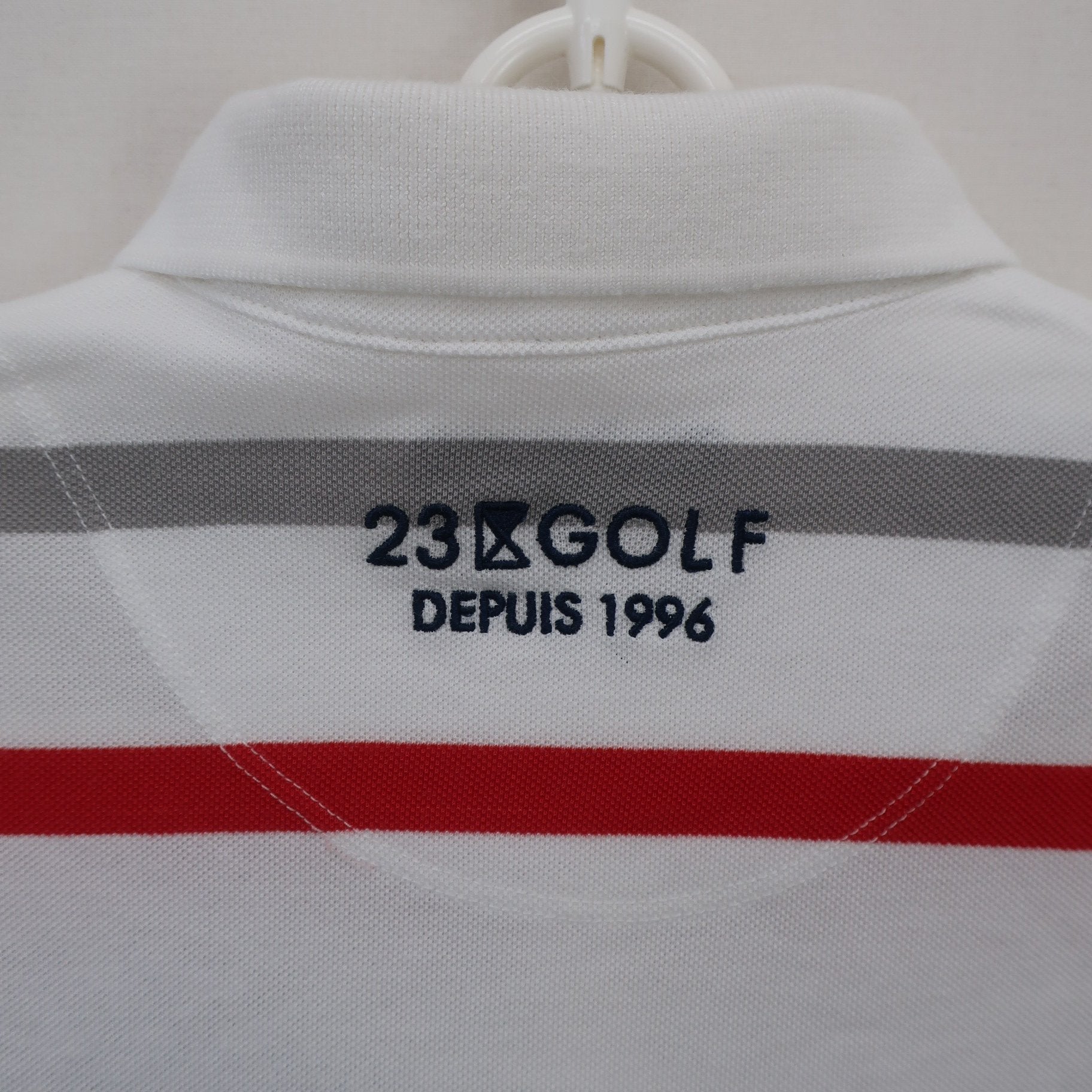 23区 GOLF(23区ゴルフ) ポロシャツ 白グレー赤ボーダー レディース 1 B