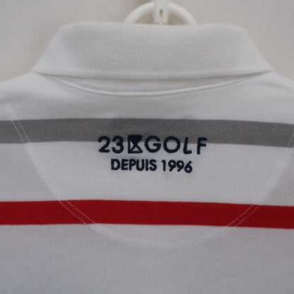 23区 GOLF(23区ゴルフ) ポロシャツ 白グレー赤ボーダー レディース 1 B