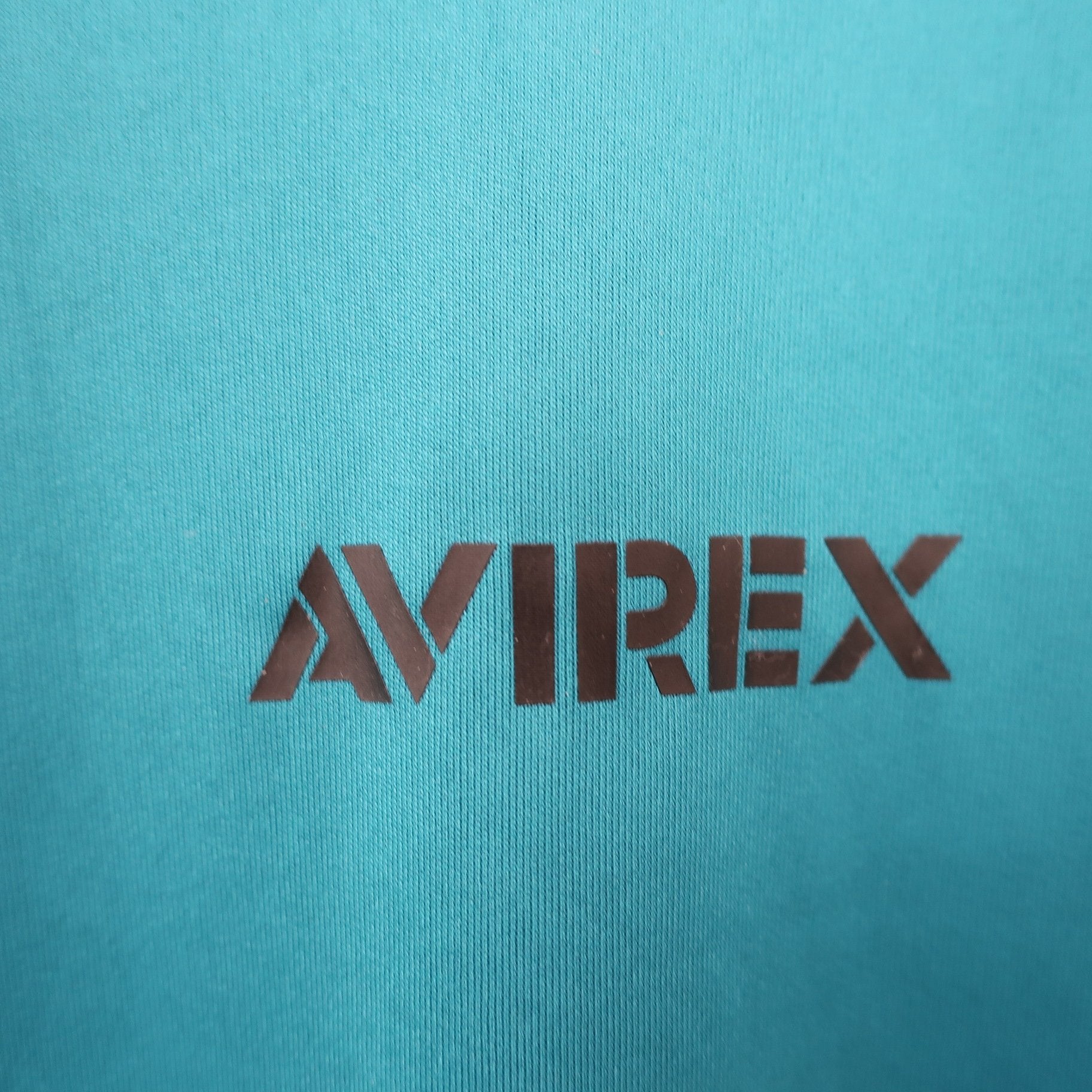 AVIREX 長袖モックネックシャツ エメラルドグリーン メンズ M A